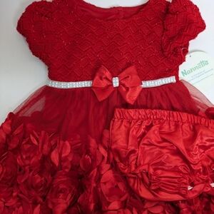 NWT Nannette Red Dress and Bloomers 18m